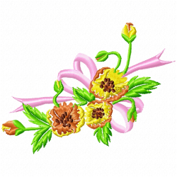 Flowers And Tree Embroidery Design 11